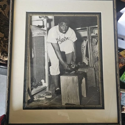 Jackie Robinson Framed Photo + Biography Book Lot Dodgers MLB Legend - Image 1 of 4