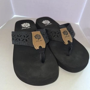 Yellow Box Flip Flops Size 7 1/2 Black NWOT - Picture 1 of 7