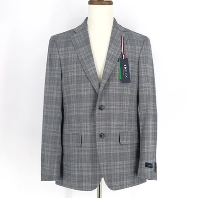 Blazer Traje Tommy Hilfiger Para Hombre Gris/Azul Cuadros Conrad Ajuste Moderno Talla 36S Foto 1 de 4