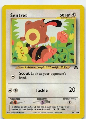 Sentret 63/75 Neo Discovery Common Unlimited MP Pokémon TCG - Image 1 of 2