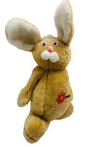 Vintage Dan-Dee Bunny Rabbit Plush 1978 Felt Eyes Tan Stuffed Animal Taiwan - Picture 1 of 12