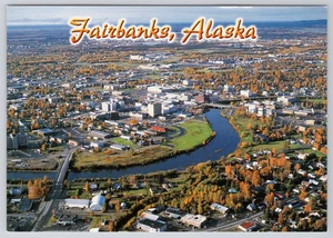 Fairbanks Alaska - Vista aérea de Griffin Park, río Chena, centro de la ciudad - sin publicar - Imagen 1 de 2