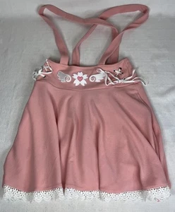 Loot Crate Midnight Hour Pink Sakura Lace Up Suspender Skirt Size Medium - Picture 1 of 7