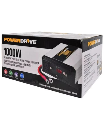 PowerDrive 1000 Watt Bluetooth Pure Sine Wave Power Inverter PDIPS1000B NEW - Image 1 of 4