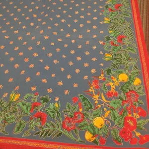 Williams Sonoma Provence Country Französische Tischdecke Blau Rot Yw Floral 70”x 70” - Bild 1 von 10