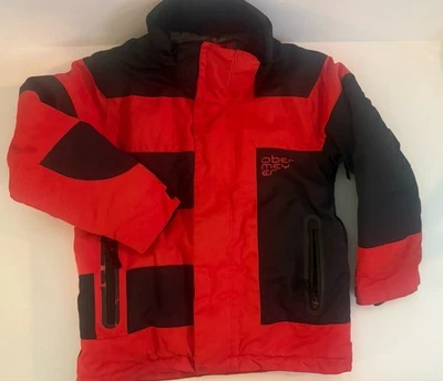 Obermeyer Ski Jacket.  Red Black Youth Small  (8).  Snowboard Winter Snow Zip - Image 1 of 4