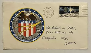 RARE 1972 APOLLO 16 EAGLE SHIELD CACHET YOUNG MATTINGLY DUKE COVER KENNEDY SPACE - Picture 1 of 2