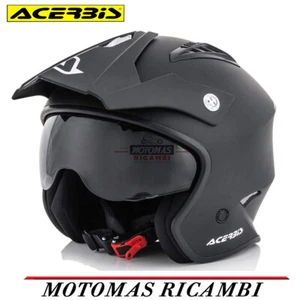 CASCO ACERBIS JET ARIA NERO OPACO MATT BLACK STRADA ENDURO MOTO SCOOTER QUAD - Foto 1 di 5