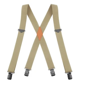 Buyless Fashion Suspenders Men - 48" Adjustable 1 1/4" X Back Black Clips - Picture 1 of 119
