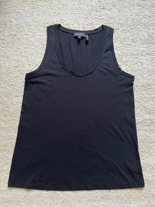Theory Black Shirt Sleeveless Petite Size Scoop Neck Pima Cotton - Picture 1 of 20