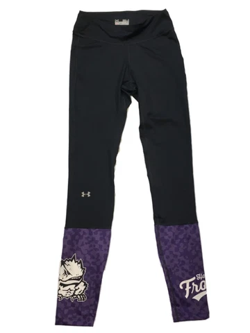 TCU Horned Frogs Under Armour Compression WOMEN Black Legging Pants (S) Cover