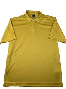 Nike Polo Uomo Giallo Grande Sfera-Dry Golf Manica Corta Logo Swoosh L - Foto 1 di 9