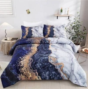 Blue Landscape Comforter Set-Quilt Set (3Pcs) - Picture 1 of 13