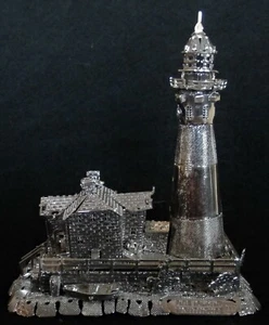 Lee Graves SHORE LIGHTS Silver Filigree FIRE ISLAND LIGHTHOUSE Mini Sculpture - Picture 1 of 3