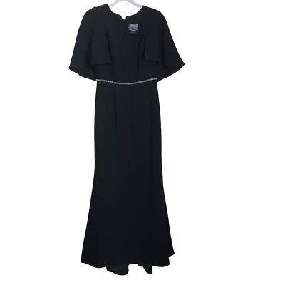 CARMEN MARC VALVO макси платье 4 коротким рукавом русалки креп Расклешенный официальный новый - Изображение 1 из 4