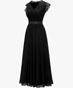 Dressystar Women's V Neck Sleeveless Lace Bridesmaid Dress Wedding Party Gown M - Picture 1 of 4