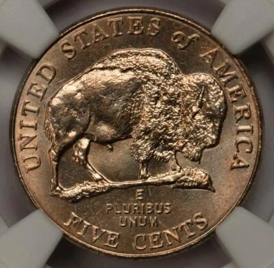 2005 D NGC MS65 Improperly Annealed Planchet Bison Nickel Mint Error Pinkish - Image 1 of 4