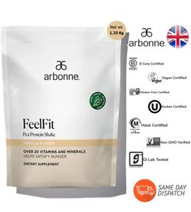 Arbonne FeelFit Pea Protein Shake Vanilla  VEGAN GLUTEN FREE 08/23