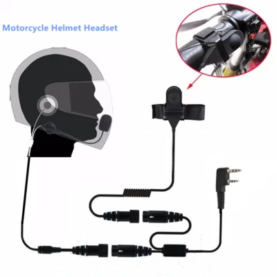 Motorcycle Helmet Headset Earpiece Mic For Baofeng UV-5R KENWOOD TYT H777 Radios - Image 1 of 4