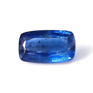 3.95 Carat Natural Blue Kyanite 12X7 mm Long Cushion Faceted Untreated Gemstone - Picture 1 of 4