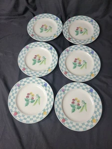 Set of 6 Mikasa Country Market 8 1/2" Salad / Luncheon Plates With Berries - Picture 1 of 8