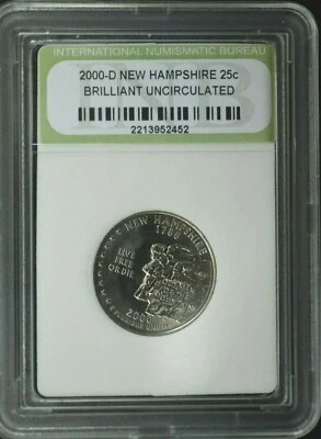 2000D - WASHINGTON QUARTER INB SLABBED - BU CAMEO CONDITION PROOF  - Image 1 of 4