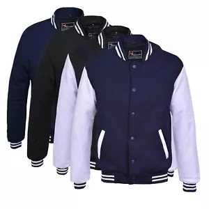 Classic Varsity Jacket Men Fashion Fleece College Baseball-Size S to 5XL -320GSM - Picture 1 of 13