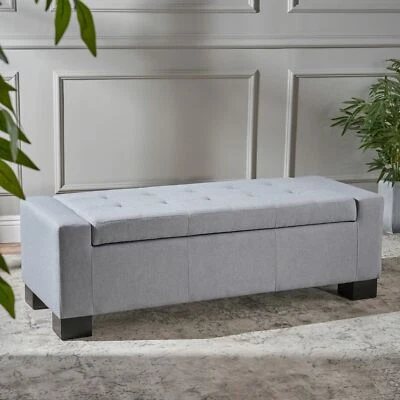 Legacy Contemporary Tufted Fabric Storage Ottoman Bench - Image 1 of 3