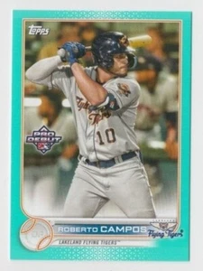 Roberto Campos 2022 TOPPS PRO DEBUT RC AQUA BORDER PARALLEL /75 FLYING TIGERS - Picture 1 of 1