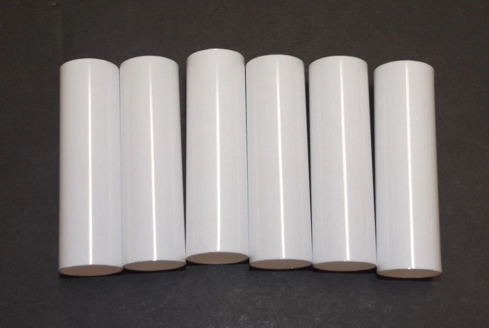 LAMP SET OF 6, 3" TALL WHITE PLASTIC CANDELABRA SOCKET CHANDELIER COVERS 50255JQ
