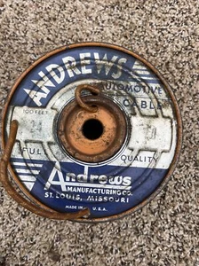 Vintage Antique Spool 10 Gauge ? Cloth Andrews Automotive Cable St.Louis,Mo USA - Picture 1 of 7