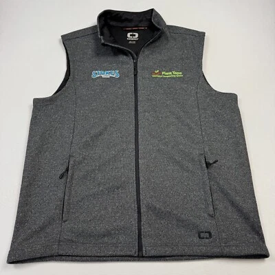 OGIO Men's Grit Fleece Golf Vest [OG730] Full Zip Diesel Grey Heather 2XL - Image 1 of 4