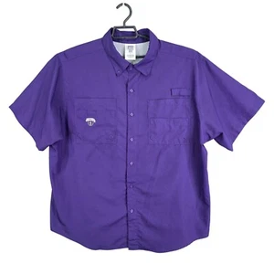 Mens Proedge Purple Central Arkansas Bears Shirt Button Up Short Sleeve Size XL - Picture 1 of 10