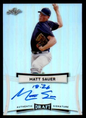 2017 Leaf Metal Draft #BAMS1 Matt Sauer Yankees Rookie Auto (ref 31924) - Image 1 of 2