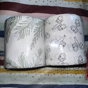 2 Rolls of Toilet Paper Printed Roll Decorative Printing Holiday Christmas - Picture 1 of 3