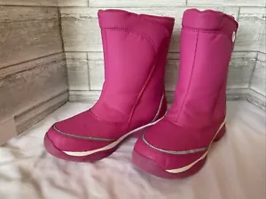 Lands' End Winter Waterproof Insulated Pink Snow Flurry Boots Youth Size 4 - Picture 1 of 8