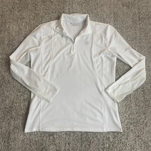 Ariat Tek Heat Series Womens Sunstopper 1/4 Zip Baselayer White Cloud Large - Picture 1 of 8
