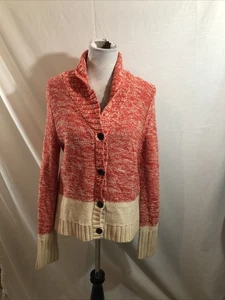 Gap Red/Orange Heathered Button Up Cardigan Sweater - Womens M, Bust 19.5” - Picture 1 of 4