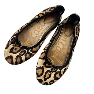 Sam Edelman Felicia Leopard Print Cow Hair Flats - Picture 1 of 5