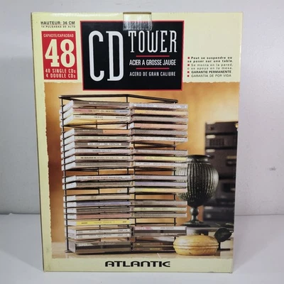 Atlantic 48 CD Tower Heavy Gauge Black Steel - New / Old Stock (1997) - Image 1 of 4