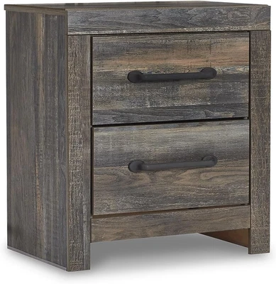 Signature Design by Ashley Drystan Rustic Industrial 2 Drawer Nightstand with 2  - Image 1 of 4