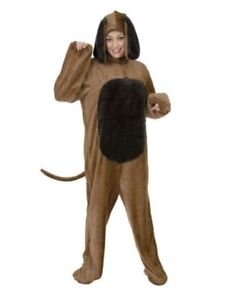 Charades Big Brown Dog Jumpsuit Adult Halloween Costume XS