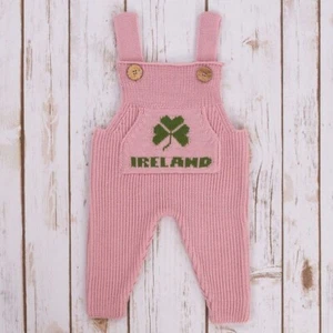 SAOL Baby Girl Boy Knitted Button-Patterned Straps Overalls Romper Ireland - Picture 1 of 10