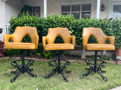 Vintage Set Of 3 Swivel Bar Stool  Midcentury  Los Angeles Mfg Cover