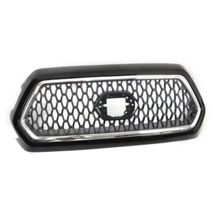 Fit For Toyota Tacoma TRD 2019-2021 Gray Front Bumper Grille With Chrome Trim - Picture 1 of 14