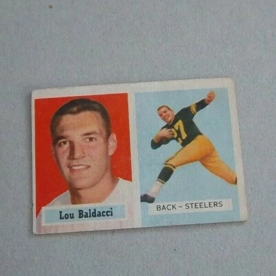 Tarjeta de fútbol americano Lou Baldacci Topps 1957 NFL Pittsburgh Steelers Foto 1 de 2
