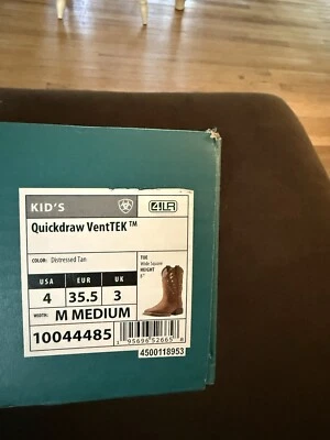 Ariat Kids QuickDraw ventTEK bronceado envejecido, talla 4 Foto 1 de 3