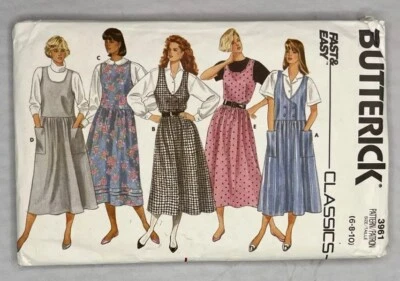 Butterick Fast & Easy 3961 Vintage 1986 Womens Jumper Pattern Size 6-10 Uncut - Image 1 of 4