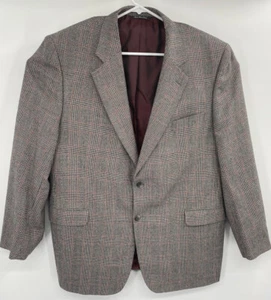 Jack Victor Canada E Thomas Wool Cashmere Sportcoat Blazer 48L Gray Red - Picture 1 of 7