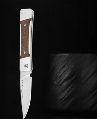 Cuchillo Plegable Kizer Cubiertos Pequeño 2.5" Nitro V Hoja de Acero Aluminio/Madera Mango Foto 1 de 4